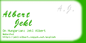 albert jekl business card